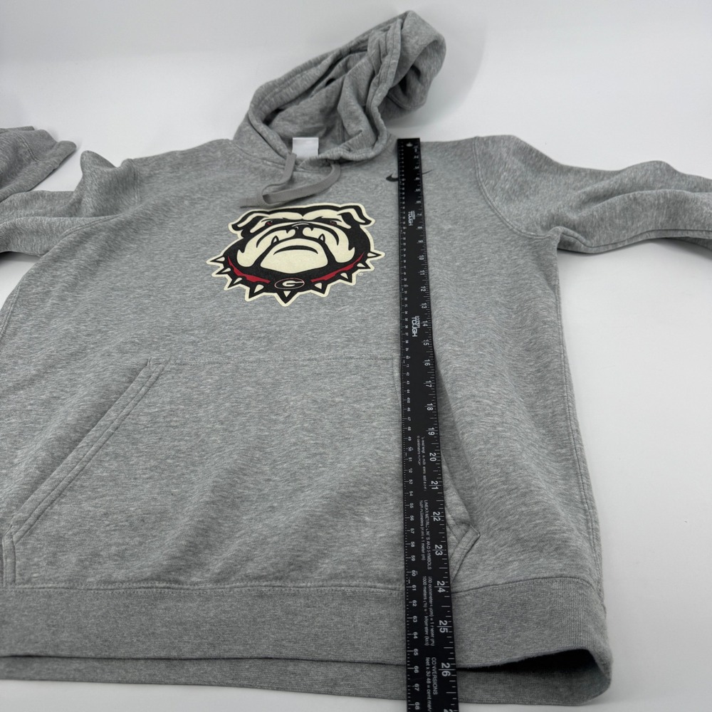 Nike Georgia Bulldogs UGA Mens Medium Gray Fleece Hoodie Pullover Sweatshirt - Picture 9 of 11